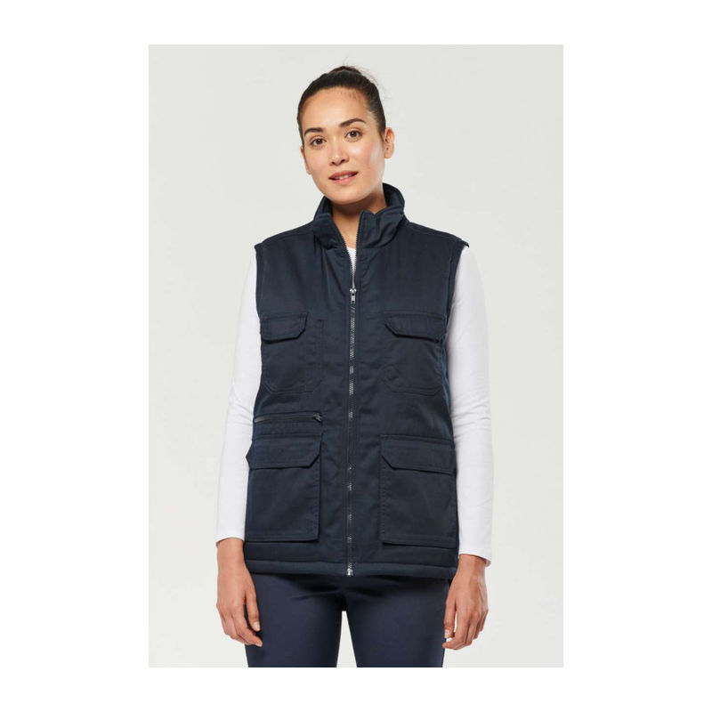 UNISEX PADDED MULTI-POCKET POLYCOTTON VEST