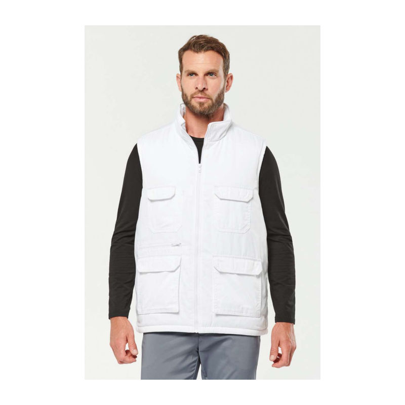 UNISEX PADDED MULTI-POCKET POLYCOTTON VEST