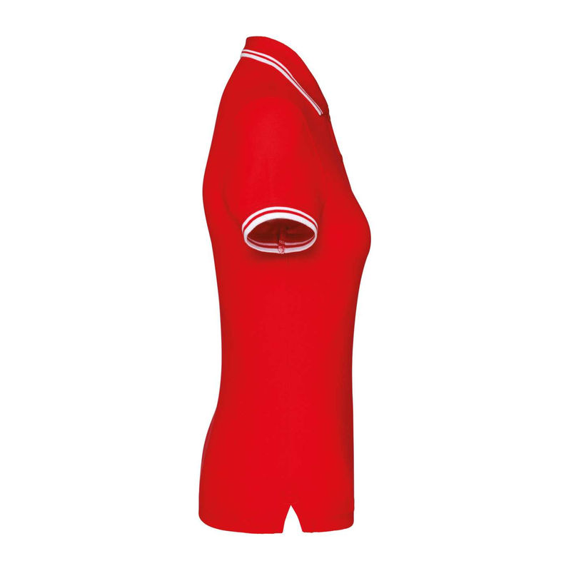 Ladie'S 2 Striped Short Sleeved Poloshirt