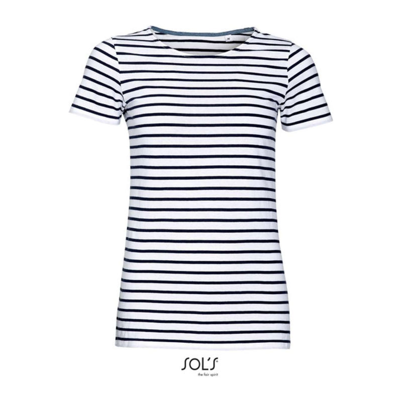 SOL'S MILES WOMEN - ROUND NECK STRIPED T-SHIRT