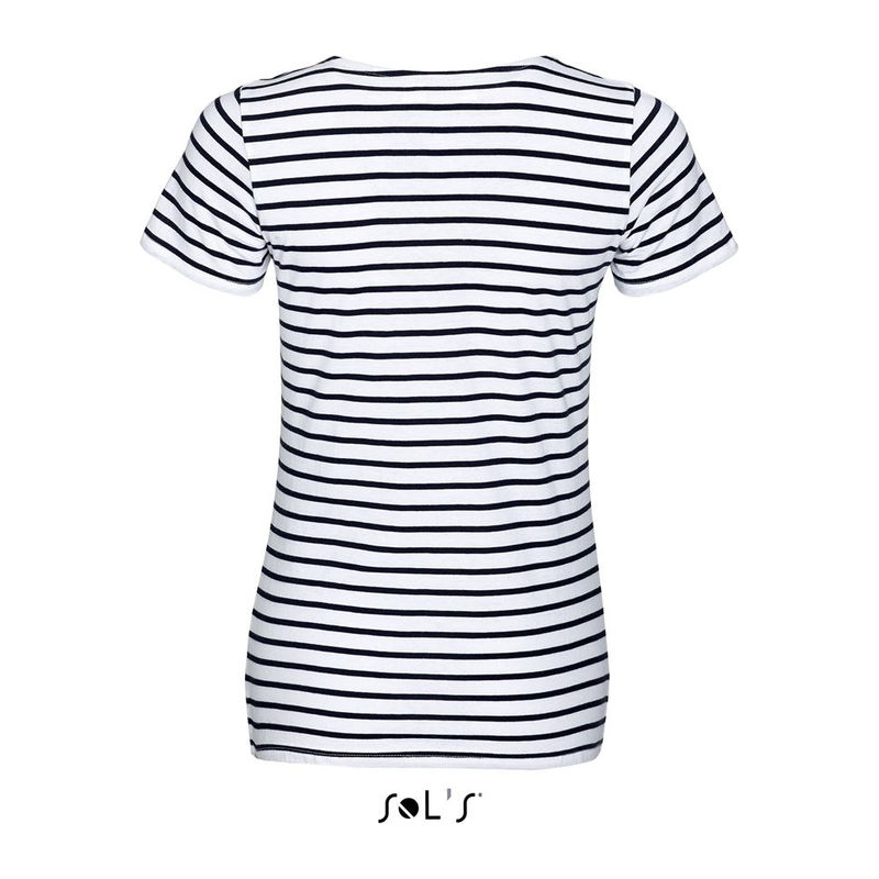 SOL'S MILES WOMEN - ROUND NECK STRIPED T-SHIRT