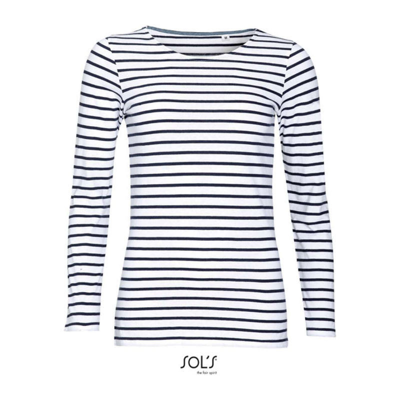 SOL'S MARINE WOMEN - LONG SLEEVE STRIPED T-SHIRT