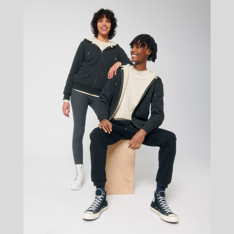 Hygger Sherpa unisex lined zip-thru hoodie