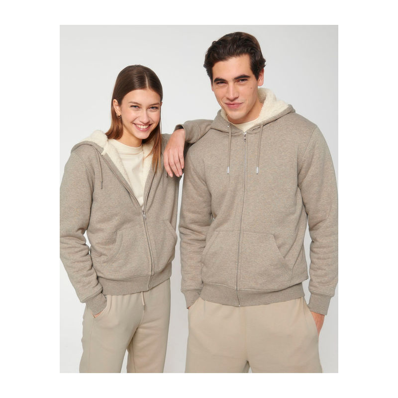 Hygger Sherpa unisex lined zip-thru hoodie