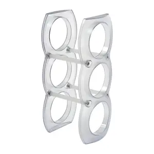 Plastic wine rack for three bottles