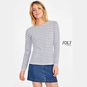 SOL'S MARINE WOMEN - LONG SLEEVE STRIPED T-SHIRT
