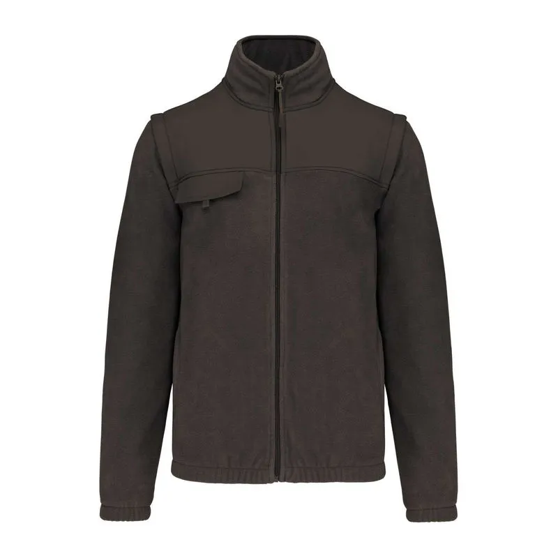 FLEECE JACKET WITH REMOVABLE SLEEVES