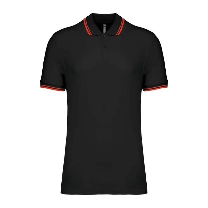 Men'S 2 Striped Short Sleeved Poloshirt