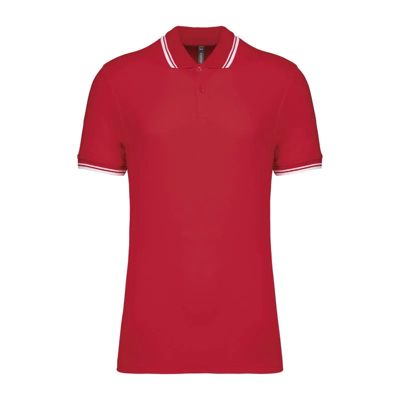 Men'S 2 Striped Short Sleeved Poloshirt