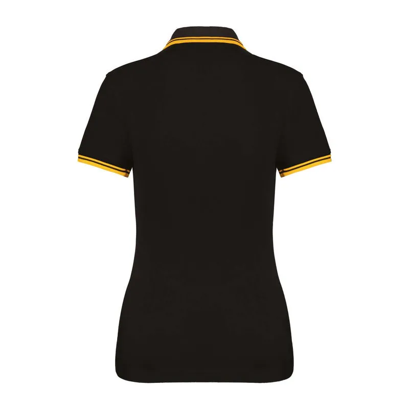 Ladie'S 2 Striped Short Sleeved Poloshirt