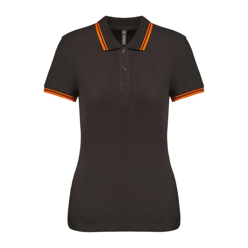 Ladie'S 2 Striped Short Sleeved Poloshirt