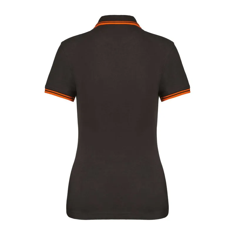 Ladie'S 2 Striped Short Sleeved Poloshirt