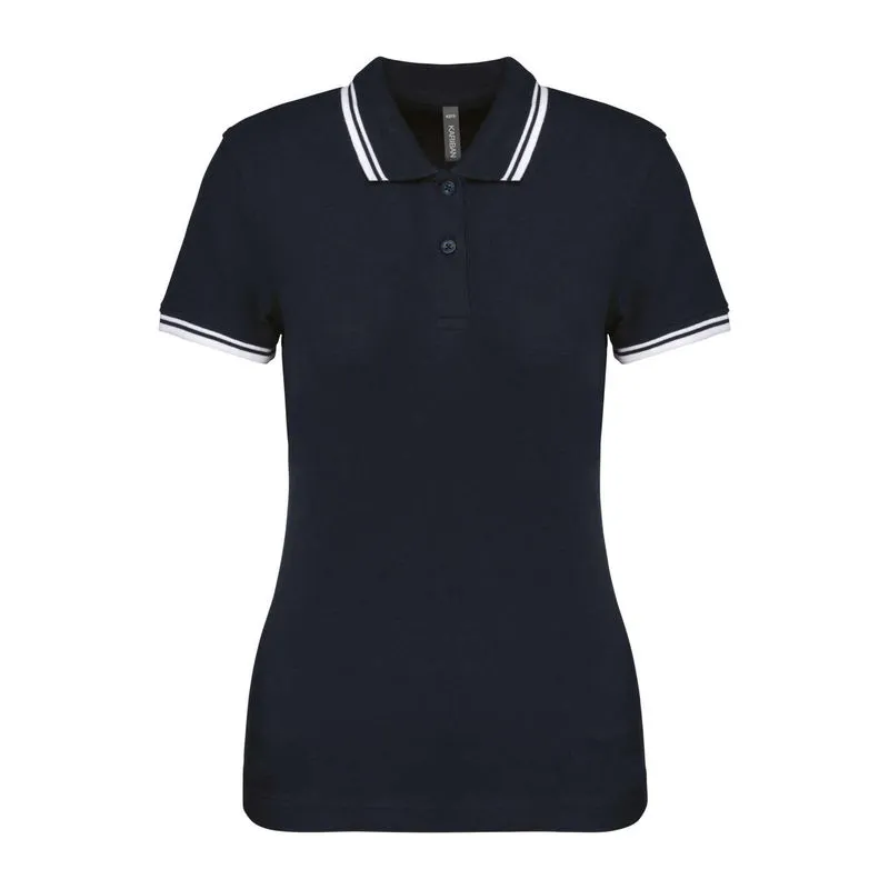 Ladie'S 2 Striped Short Sleeved Poloshirt