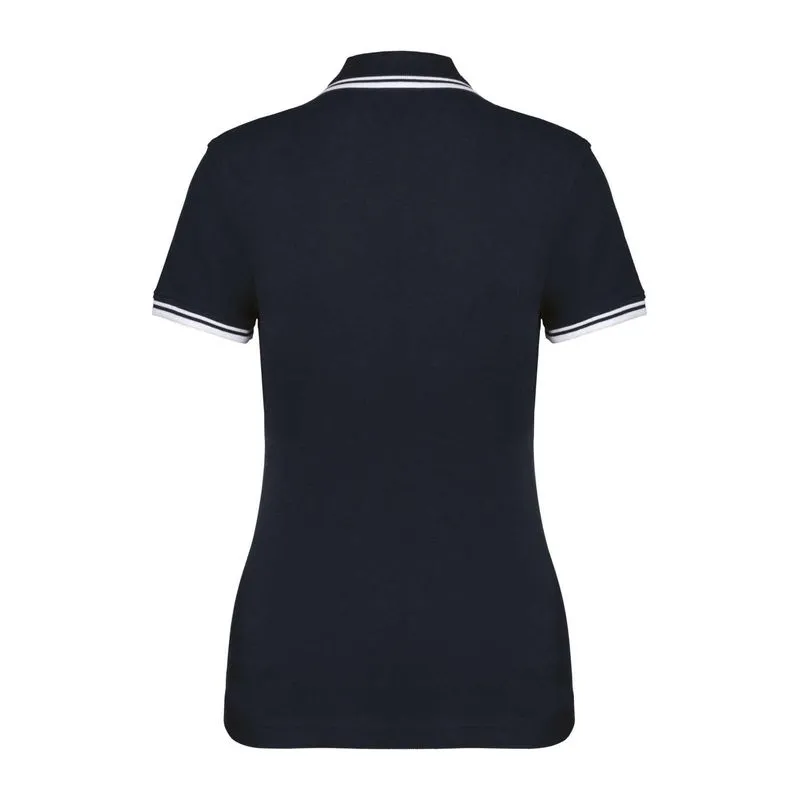 Ladie'S 2 Striped Short Sleeved Poloshirt