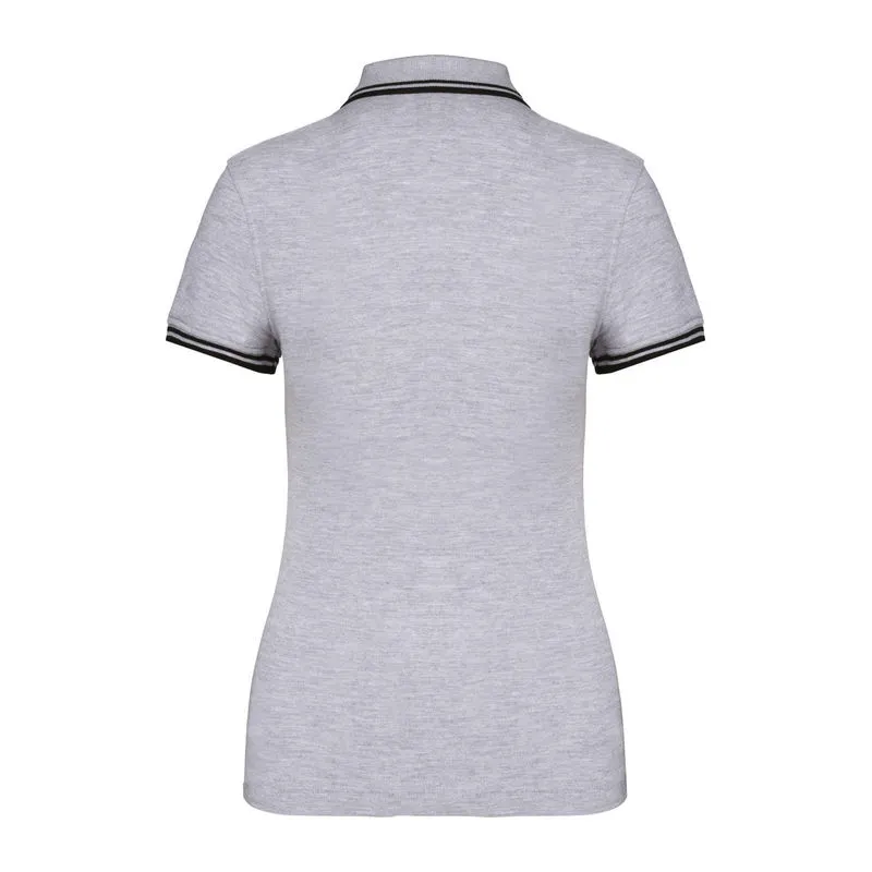 Ladie'S 2 Striped Short Sleeved Poloshirt