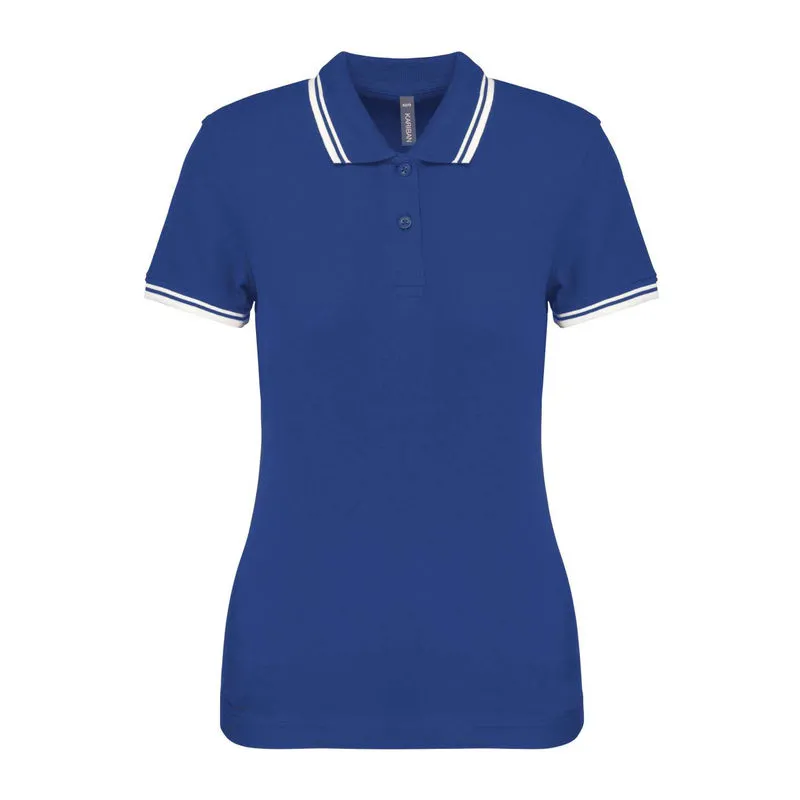 Ladie'S 2 Striped Short Sleeved Poloshirt