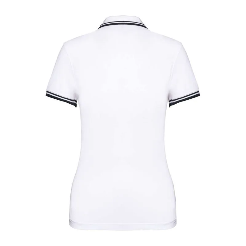 Ladie'S 2 Striped Short Sleeved Poloshirt