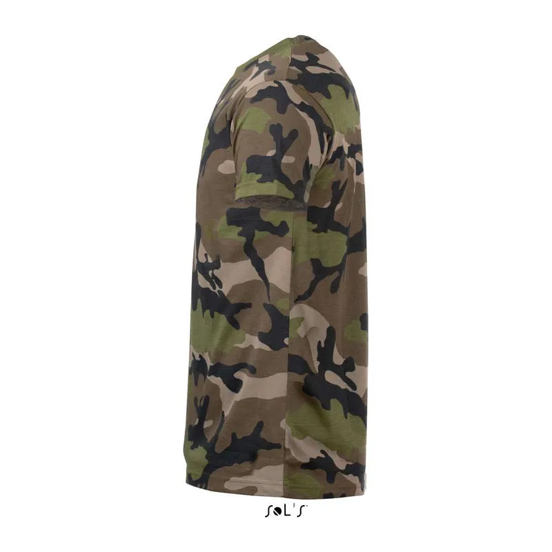 SOL'S CAMO MEN - ROUND COLLAR T-SHIRT