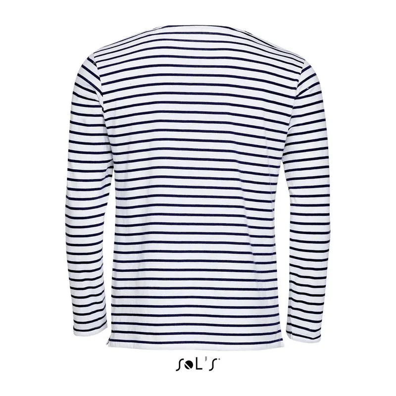 SOL'S MARINE MEN - LONG SLEEVE STRIPED T-SHIRT