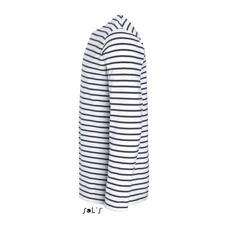 SOL'S MARINE MEN - LONG SLEEVE STRIPED T-SHIRT
