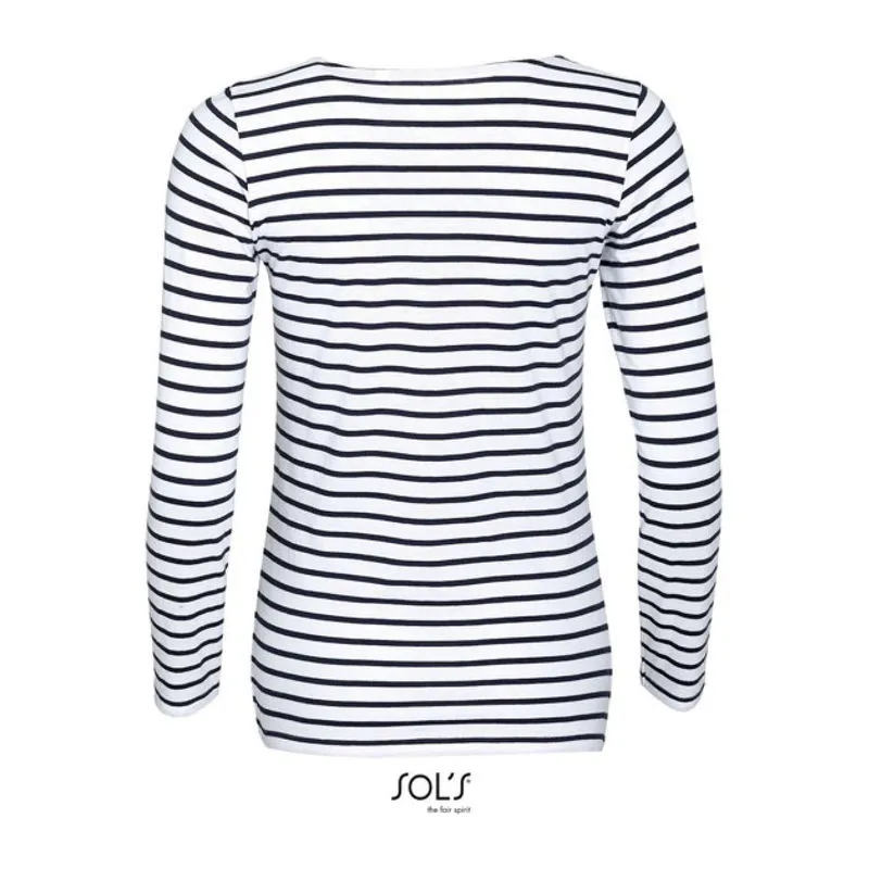 SOL'S MARINE WOMEN - LONG SLEEVE STRIPED T-SHIRT
