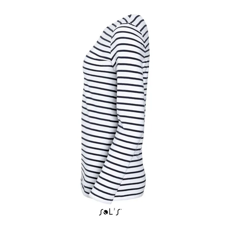 SOL'S MARINE WOMEN - LONG SLEEVE STRIPED T-SHIRT